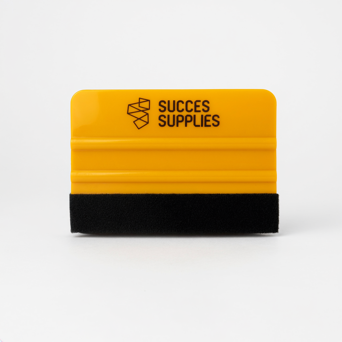 Harde gouden rakel met vilt 10 x 7,2 cm