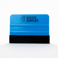 Harde blauwe rakel met vilt 10 x 7,2 cm